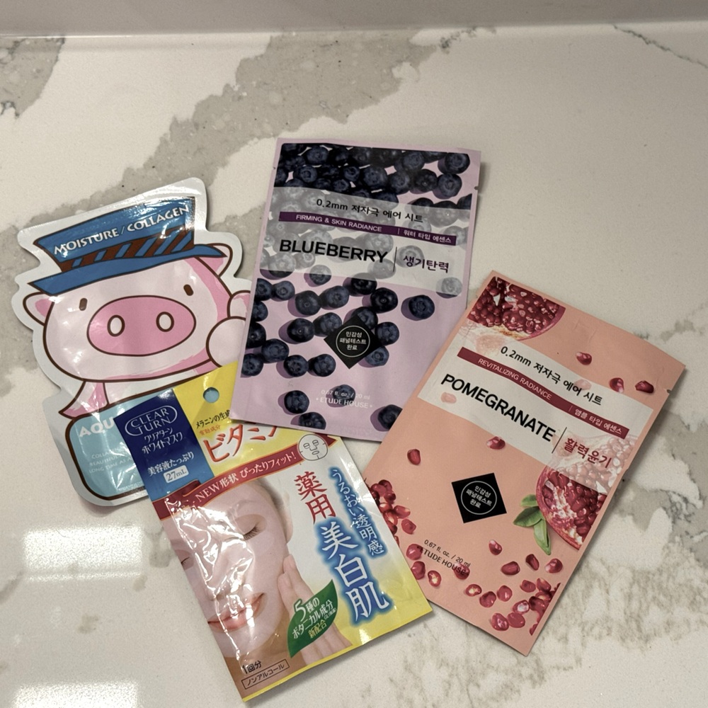 Lot of 4 Asian Beauty Sheet Face Masks